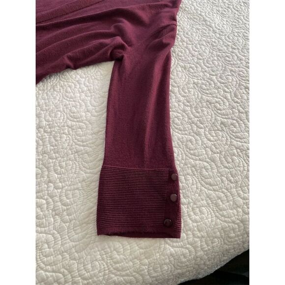 Evolution Open Cardigan Sweater Dark Burgundy Size S​ - Picture 7 of 9
